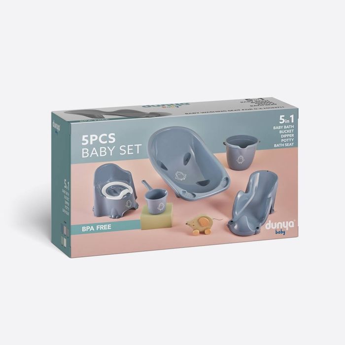 Набор для купания детская ванночка из 5 предметов