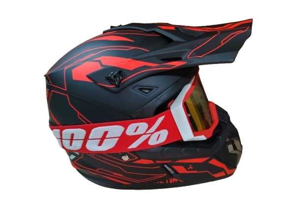 Каска Крос Мотор/Скутер/Бъги/Вело/АТВ с очила 100%-MT-4