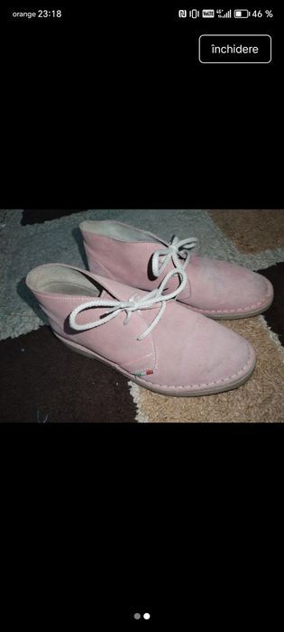 Pantofi ghete roz 37