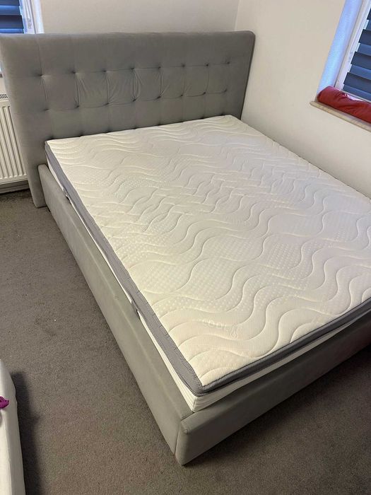 Pat tapițat + saltea DreamZone 160x200 somieră rabatabilă