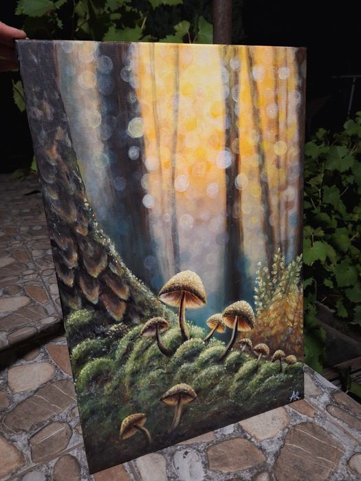 Оригинална акрилна картина на платно – „Горска приказка“