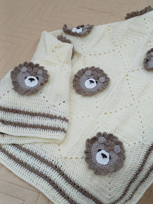 Бебшко одеало с лъвчета #бебешко #одеало #лъвчета#