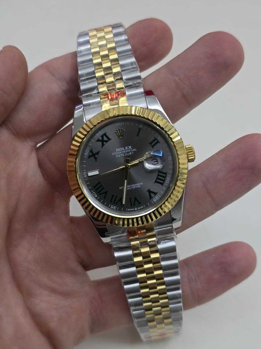 Rolex Datejust slate Roman dial two-tone steel gold 41mm