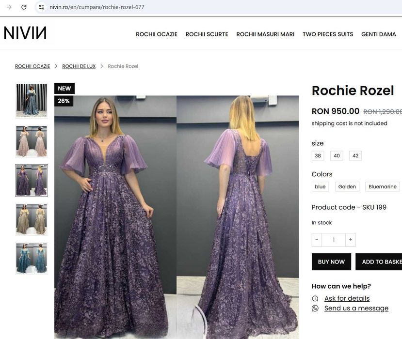Rochie eleganta Nivin ca noua marimea 40