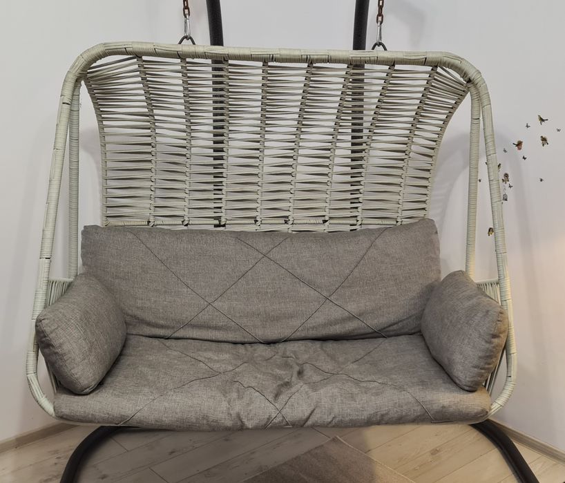 Leagan/Balansoar/Fotoliu suspendat pt doua persoane cu perne si suport