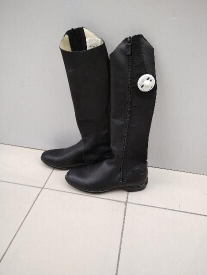 Cizme piele echitație 560 Negru Adulți - produs resigilat Decathlon