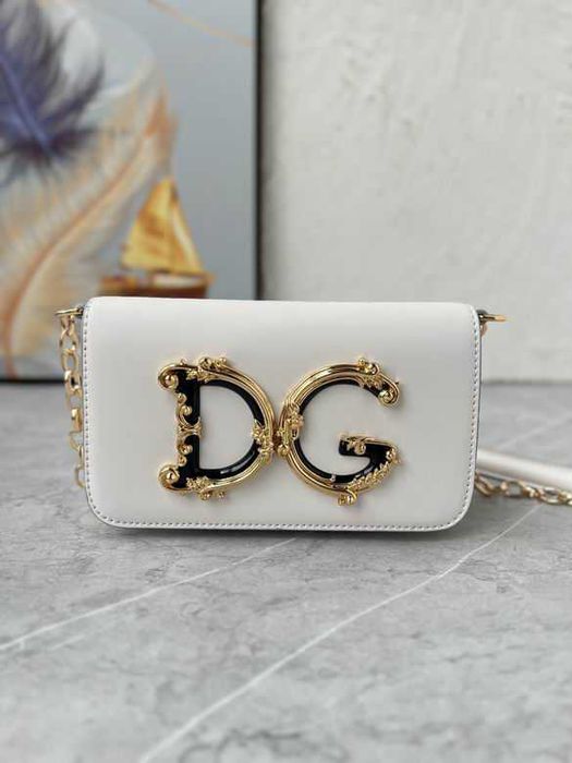 Geanta Dolce Gabbana Girls alb, 21 cm, Premium