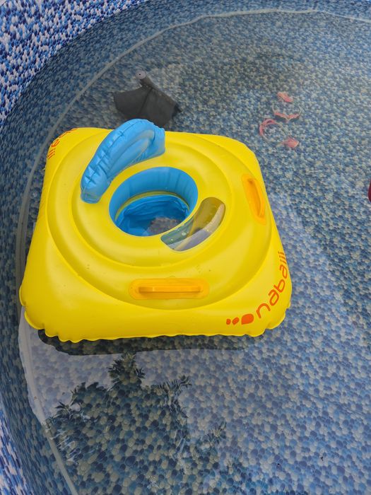 Colac scaun de piscină apa cu mânere Galben Bebe