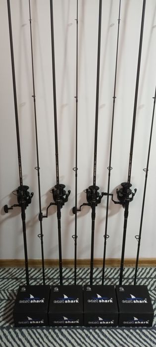 SET 4 Lansete FL LEGEND CARP 3.90 m 3.75 Lbs  + 4 Mulinete EastShark 1