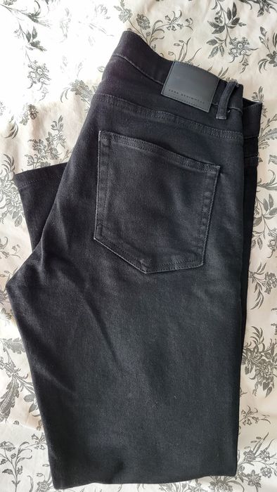 Jeans slim fit, Zara, albastru si negru