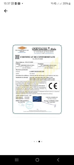 Lampa UVC cu 72 W Philips PL-L dezinfectare, orientabila, trepied regl