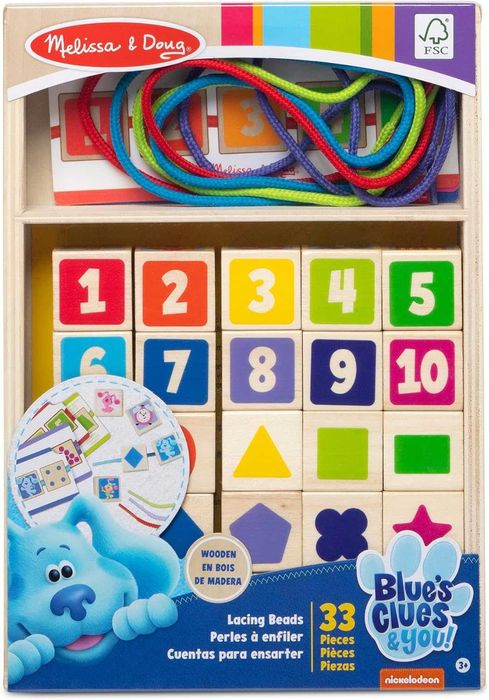 Дървени мъниста за нанизване Melissa & Doug Дървени кубчета