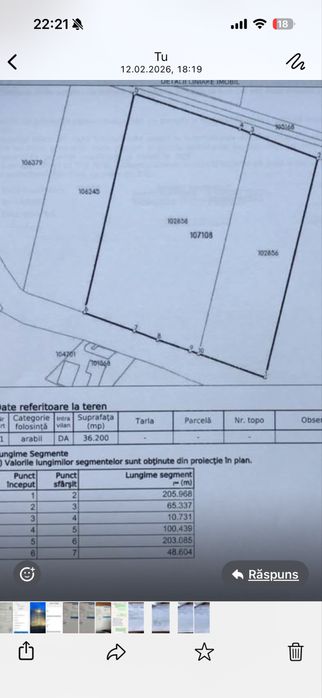 Teren intravilan 3,62 ha Odoreu 750 eur/Ar