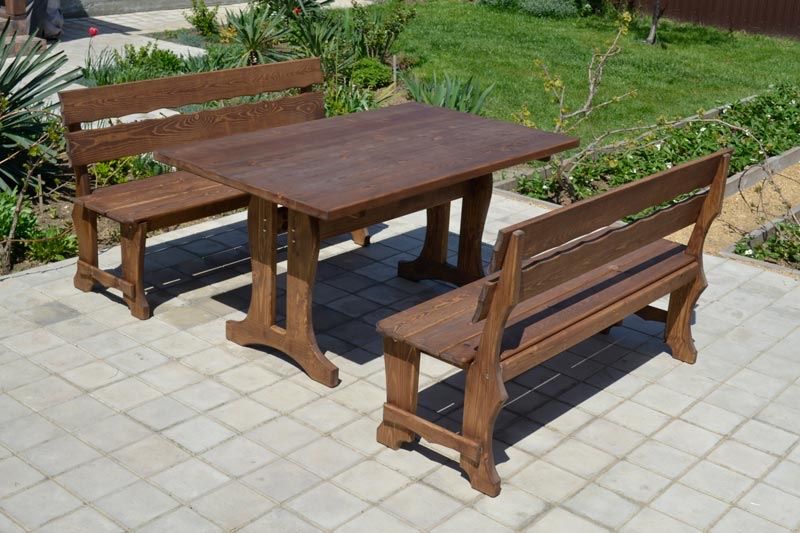 Деревянный стол и стулья комплект