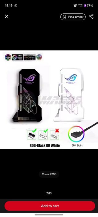 Suport GPU - SUPORT PLACA VIDEO - ROG - Republic of gamers RGB