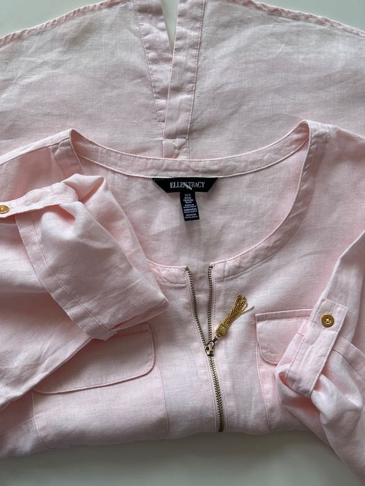 Разкошна ленена туника в бледо розово Ellen Tracy