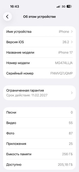 iPhone17 256память