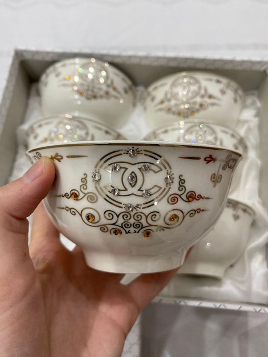 Чайный набор, 6шт, со стразами