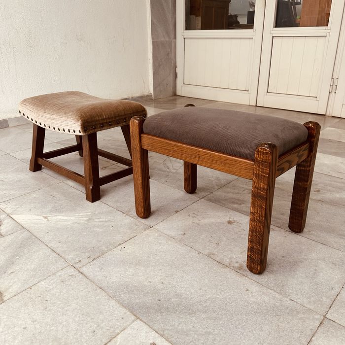 Винтидж табуретки от масивен дъб