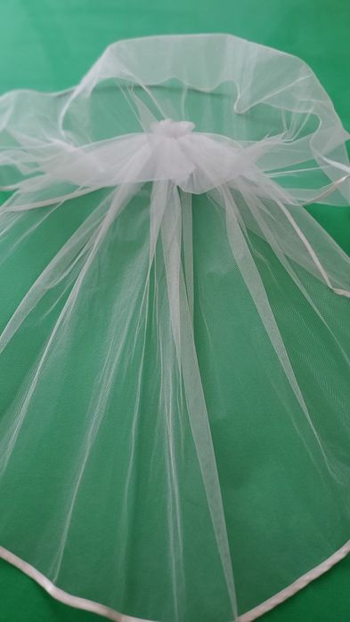 Воал бял двоен къс за булченска рокля