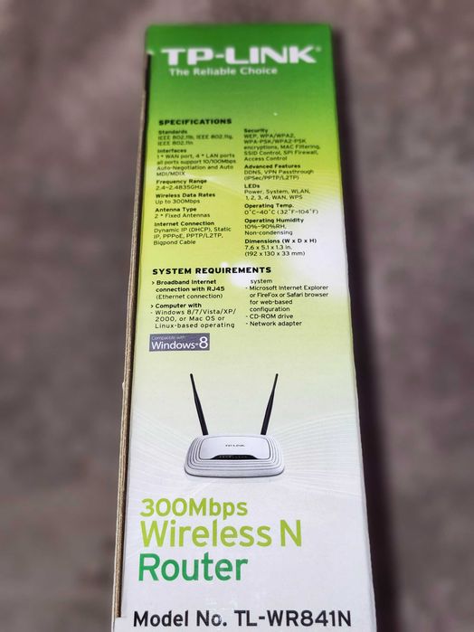 Router TP-Link TL-WR841N, 300Mbps Wireless N cu cutie originală și documentație completă