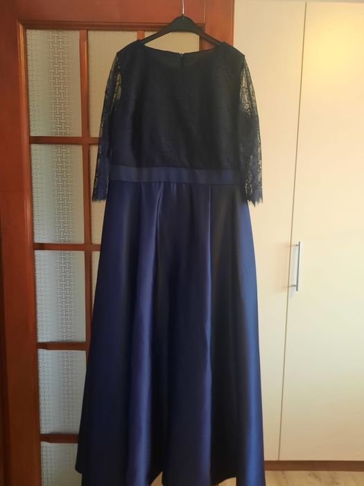 Rochie lungă bleumarin elegantă Alice Design – nașă/soacră/nunta/botez