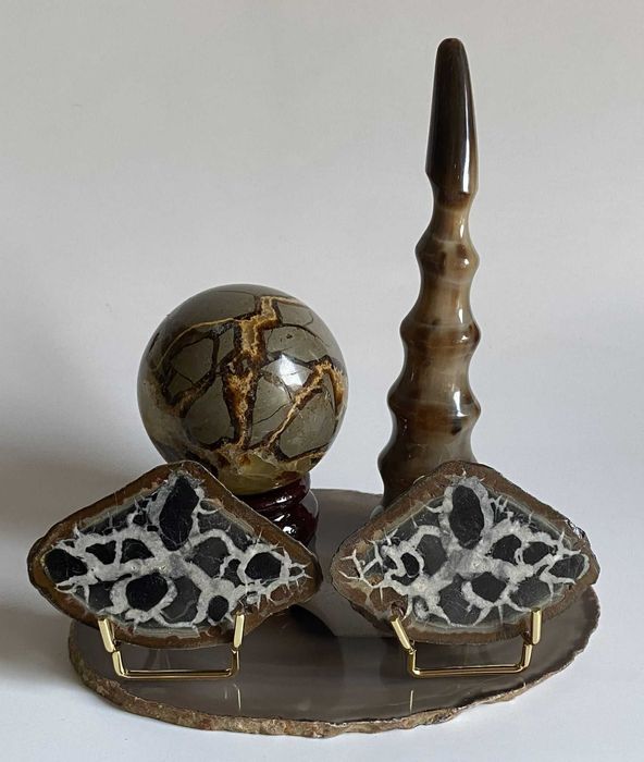 Decor Cristale - Corn Natural & Septaria - Set Pietre Semipretioase