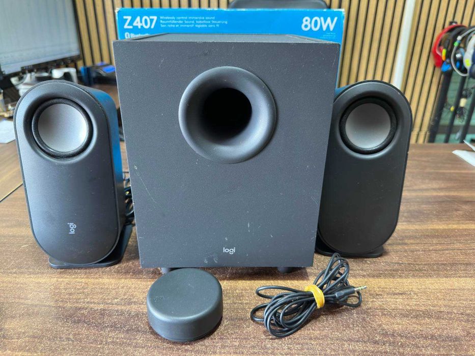 Тонколони Logitech Z407, 2.1, 80W RMS, Bluetooth 5.0, Micro-USB, AUX