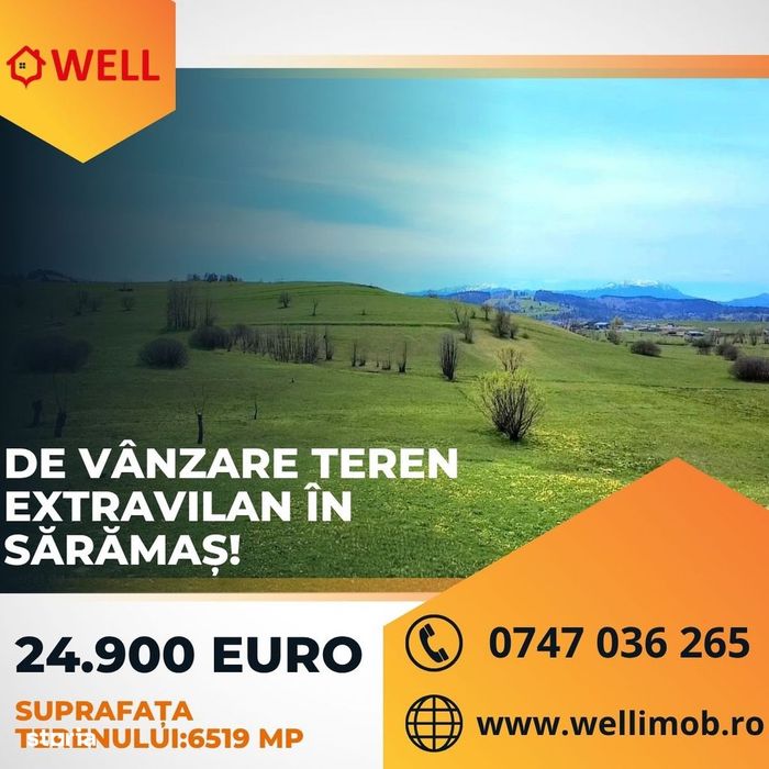De vânzare teren extravilan în Sărămaș!