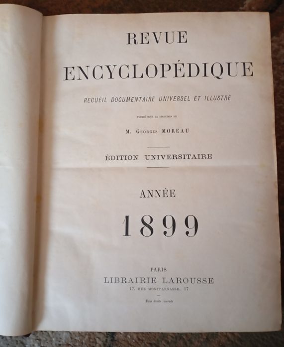 Revue Encyclopedique 3 volume 1891-1893-1899