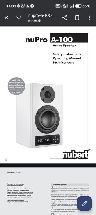 Boxă nubert nupro A-100