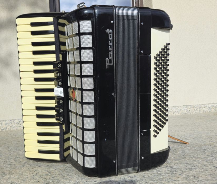 Acordeon  Parrot   cu  96 de basi. negru