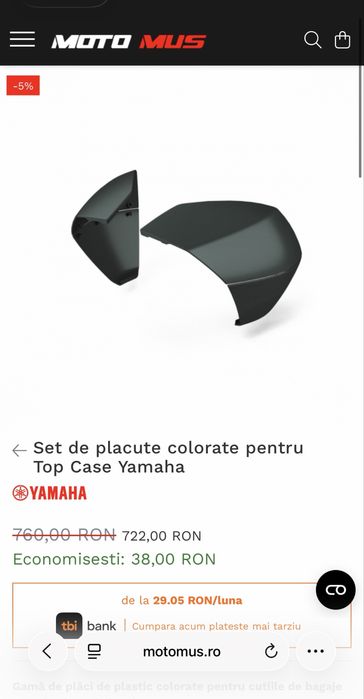 Top Case Cob Yamaha 34L NOU cu Plate uri Dark Petrol