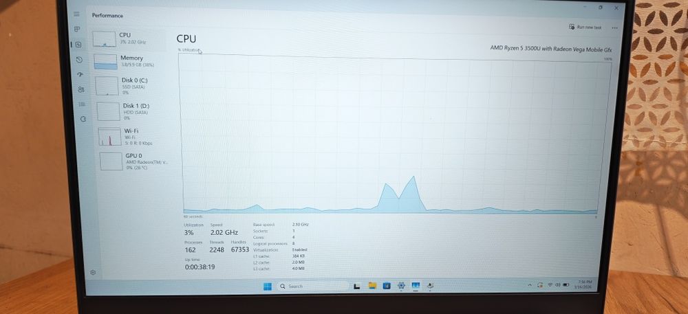 Lenovo IdeaPad S340 Ryzen 5 / 12GB RAM / SSD 256GB + HDD 500GB / Full