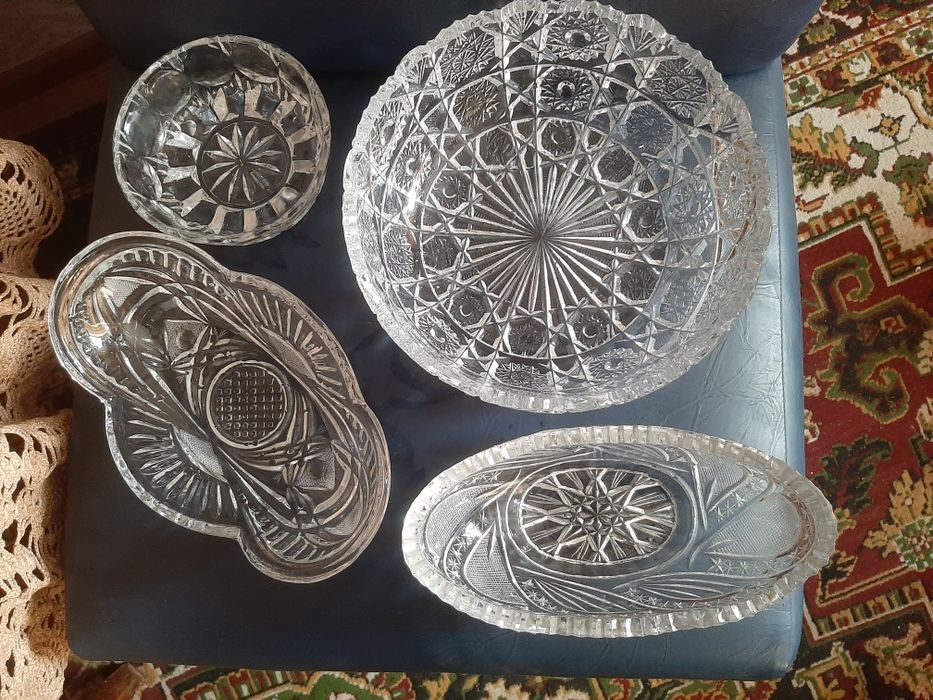 Хрустальные салатницы, фужеры