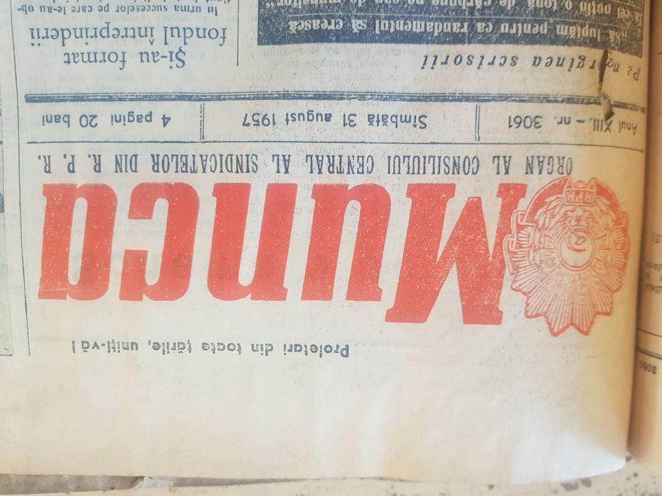 Colecție 120 numere ziarul Munca