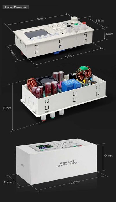 Riden RD6018W 60V 18A 1080W sursa de laborator WI-Fi