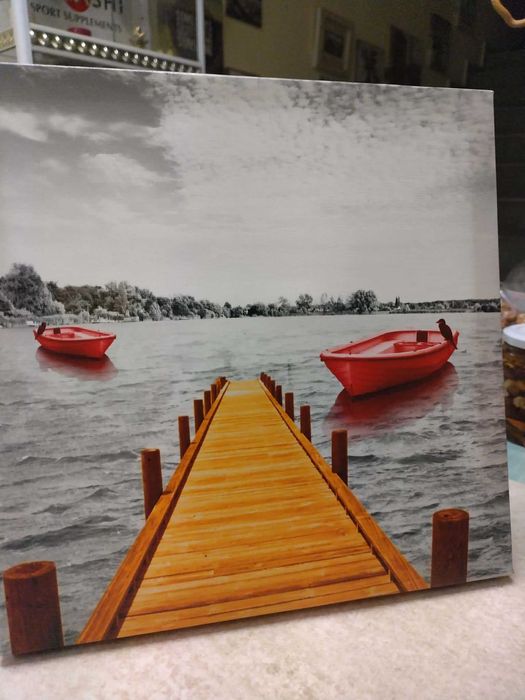 Картина Езеро с лодки от Италия