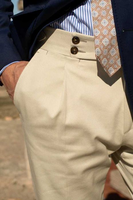 Pantaloni slim S M premium NOA K Italy NOI in si bumbac bej