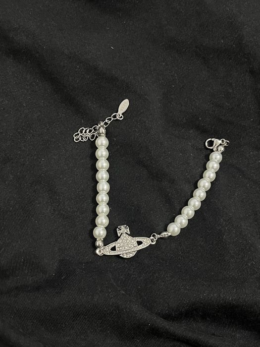 Bratara cu perle Vivienne Westwood Iced Out Saturn