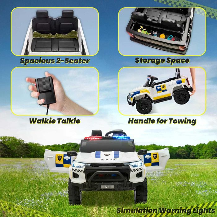 Masinuta electrica pt 2 copii Kinderauto Police Patrol 4x200w White