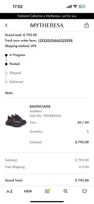 Balenciaga Triple S originali cu factura femei 40 negru/roz