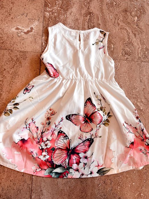 Детска рокля за момиче , бяло и розово