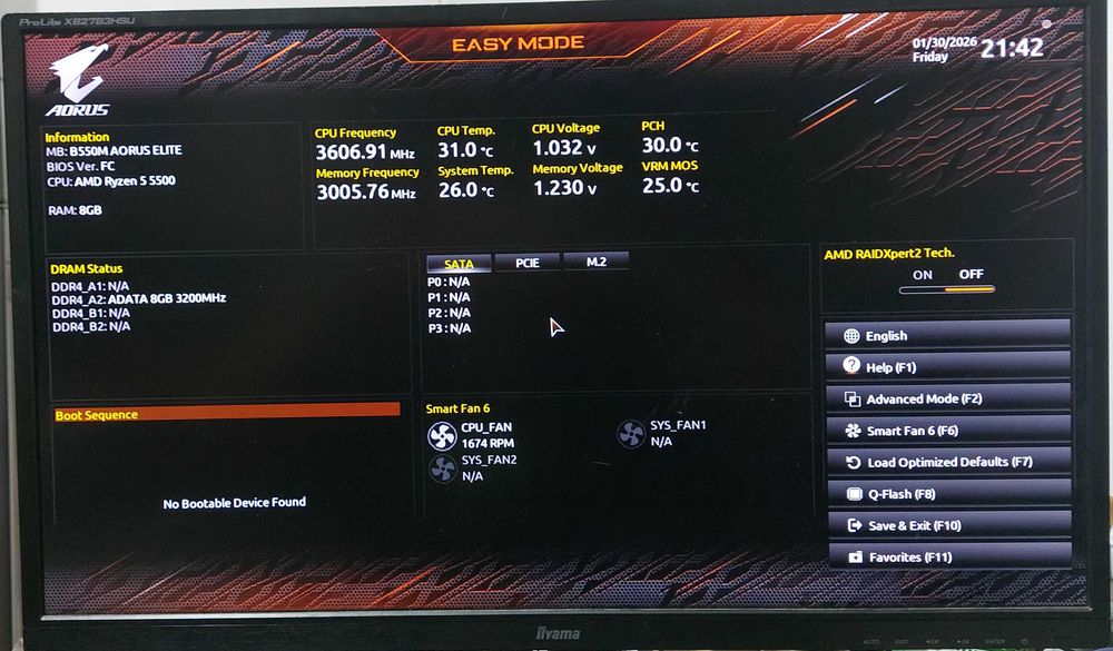 KIT Ryzen 5 5500 3.6GHz + GIGABYTE B550M AORUS ELITE + Cooler AMD