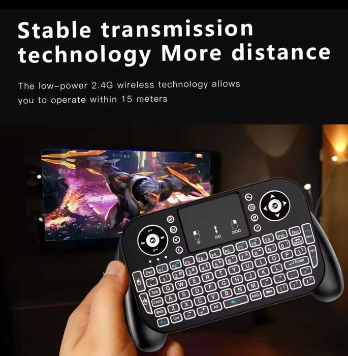 Мини клавиатура с подсветка и тъч пад