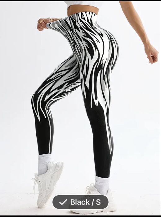Colanti fara cusaturi negri cu model aripi de inger