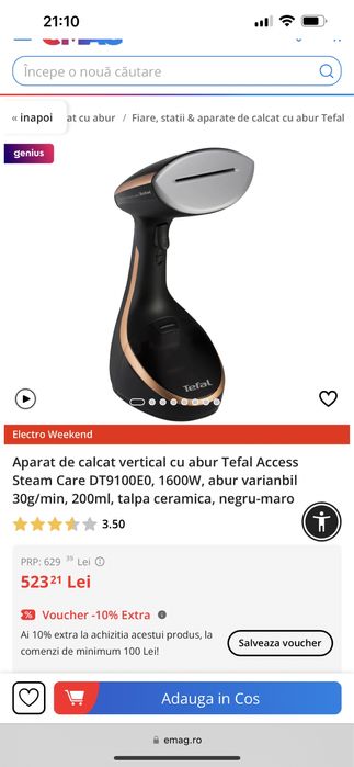 Fier de calcat vertical tefal