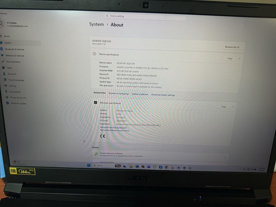 Laptop Acer Nitro 5 AN517 52