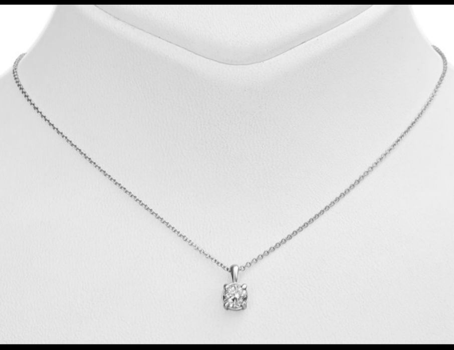 Colier aur alb cu diamant 0.5 carate