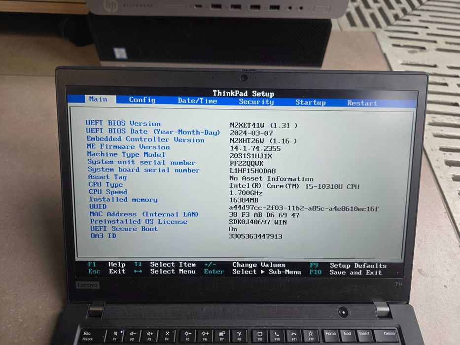 Vand laptop lenovo thinkpad T14 i5 10310ugen10,16gb,ssd